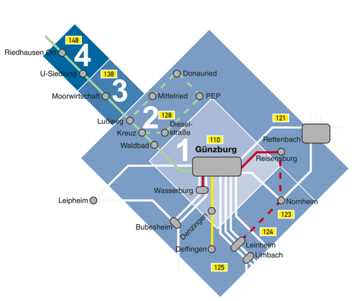 Tarifzonenplan Günzburg